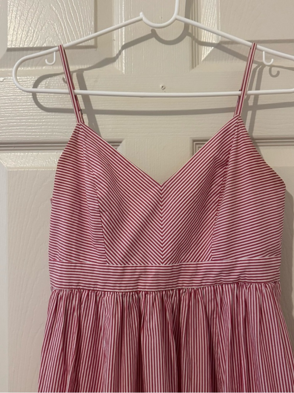 J Crew Red & White Striped Cotton Sundress with Ruffle Hem Size 2